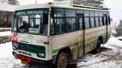 HRTC-Bus to janjehli from Mandi-Snow-Operations-Himachal-Roadways